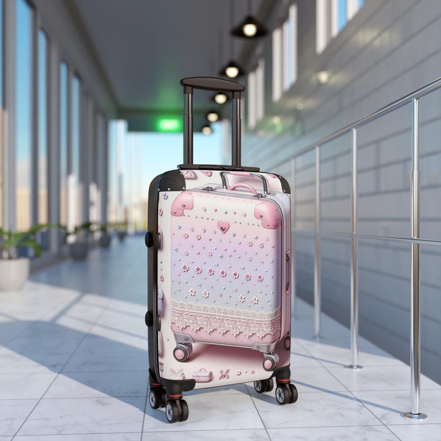 Cute Decorated Suitcase For Travel, Stylish Luggage For Women, Personalized Carry-on, Perfect Gift For Travelers, Baby Shower Decor