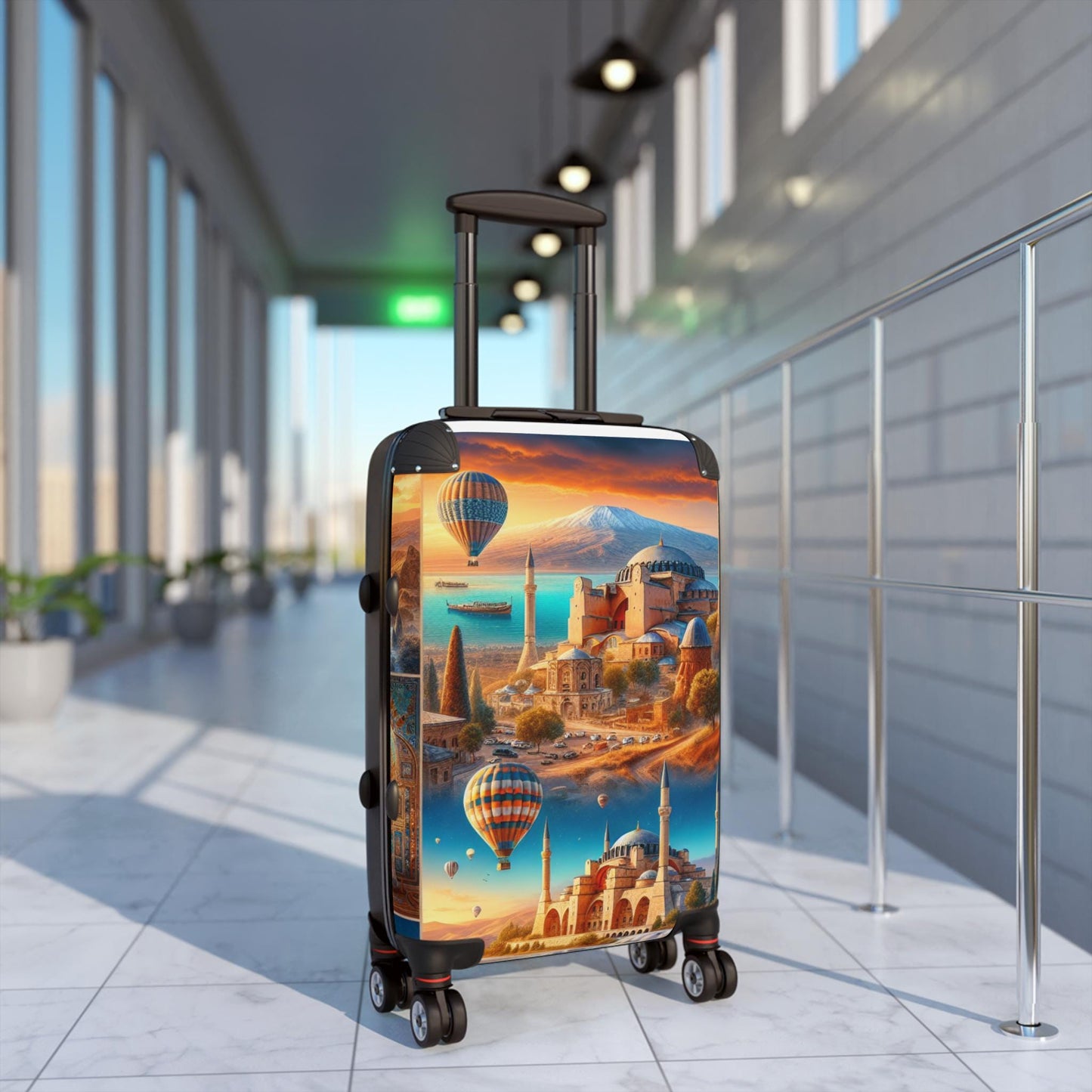 Colorful Travel Suitcase: Artistic Polycarbonate Luggage For Adventure