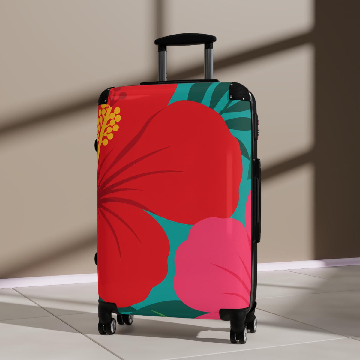 Bold Hibiscus Suitcase | Personalized Hard Shell Luggage