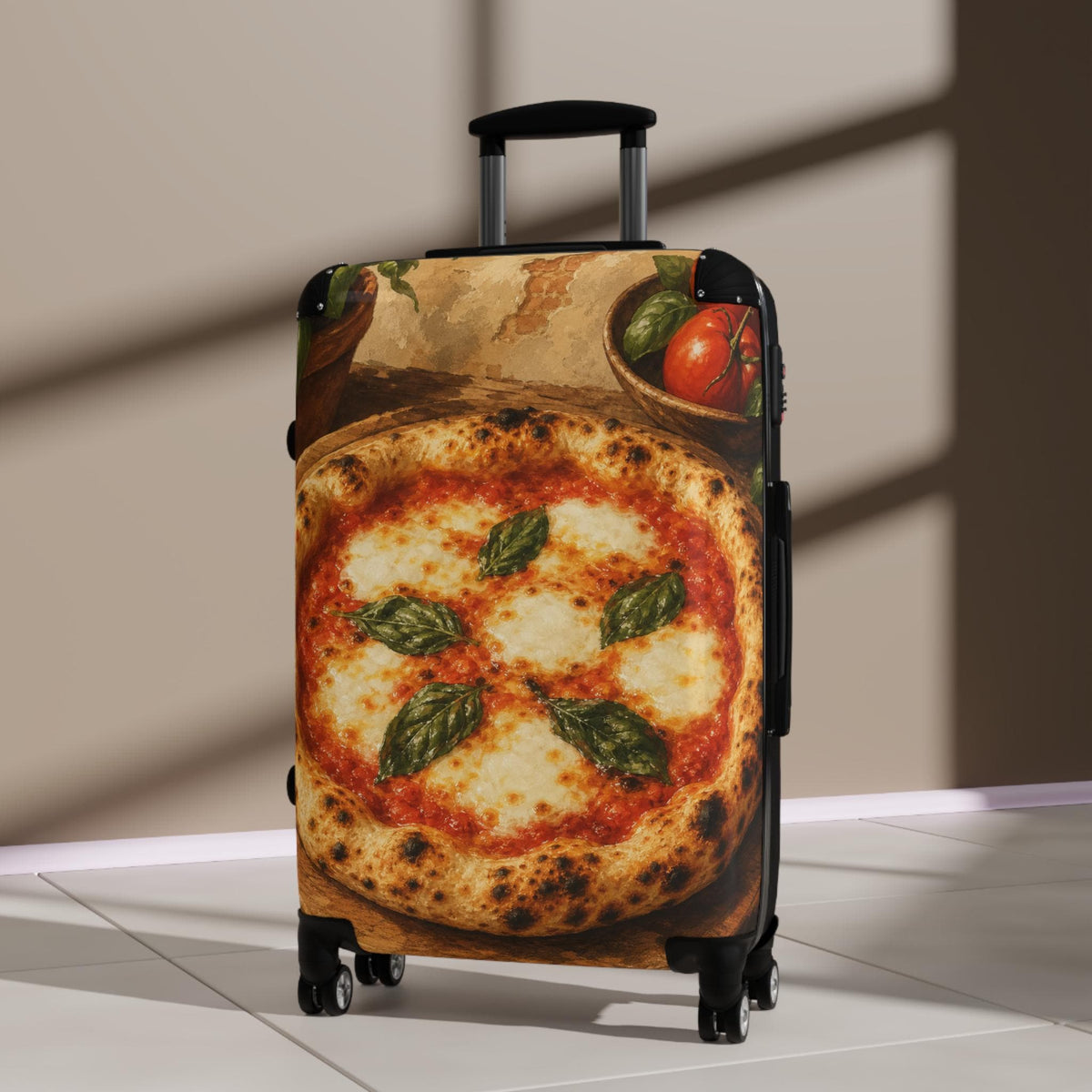 Fresh Margherita Pizza Suitcase | Personalized Hard Shell Luggage