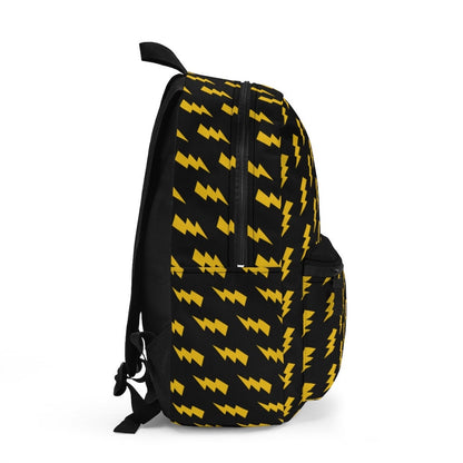 Mustard Yellow Lightning 80s Retro Inspired Black Backpack