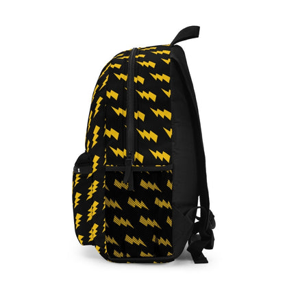 Mustard Yellow Lightning 80s Retro Inspired Black Backpack