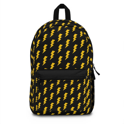 Mustard Yellow Lightning 80s Retro Inspired Black Backpack