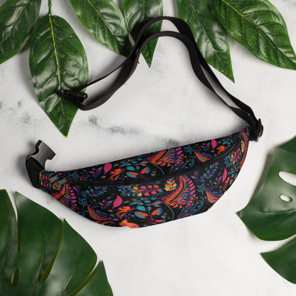 Neon Flowers Pattern Fanny Pack