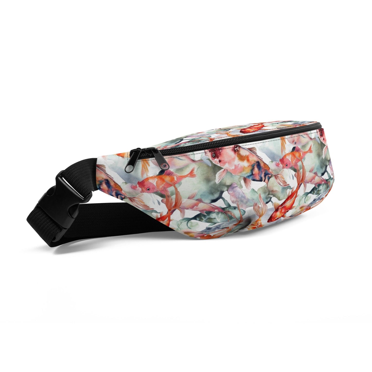 Dark Watercolour Koi Pattern Fanny Pack