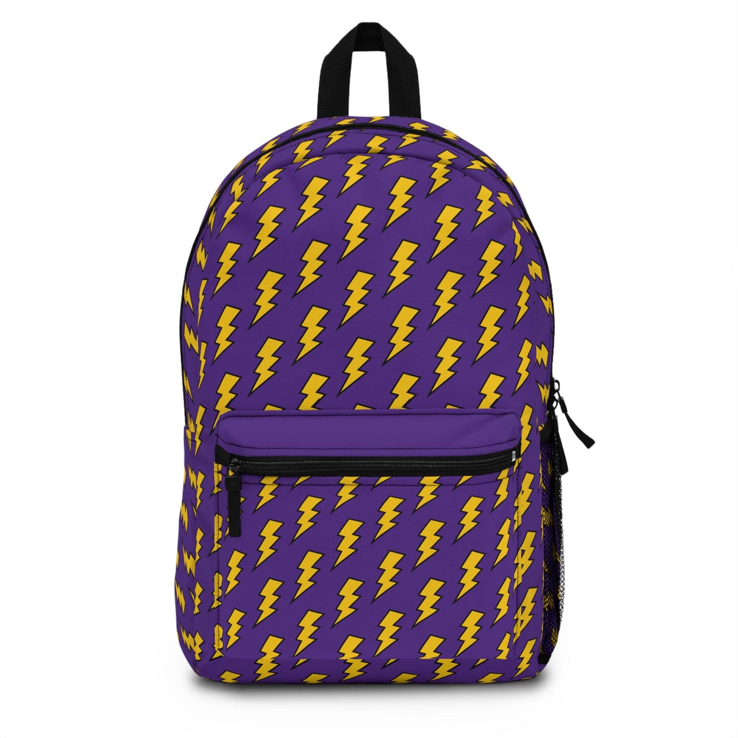 Mustard Yellow Lightning 80s Retro Inspired Purple Backpack