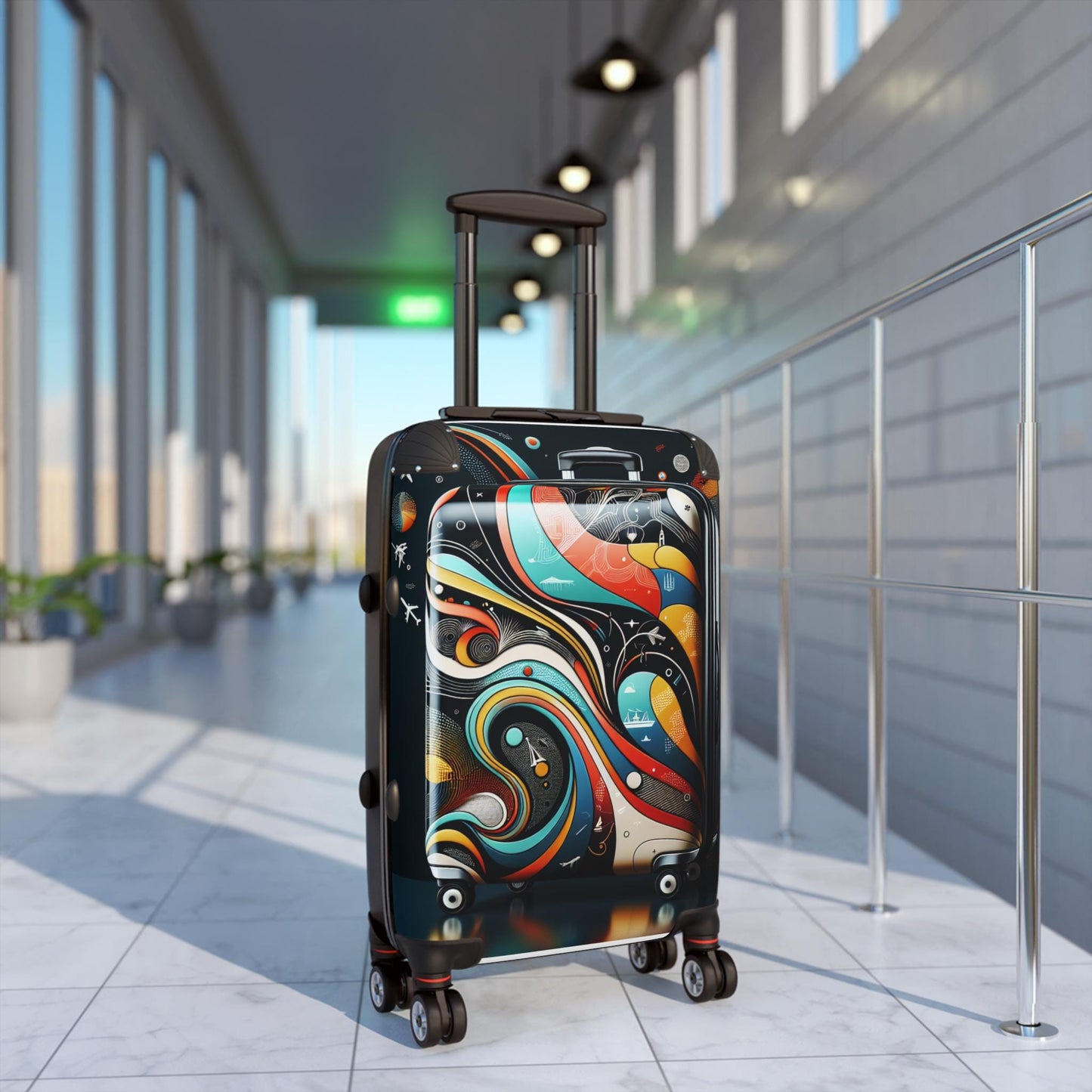 Colorful Travel Suitcase, Stylish Luggage, Vibrant Carry-on, Adventurer's Bag, Travel Gift, Unique Vacation Accessory