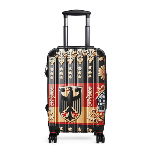 German Flag Suitcase: Spinner Carry-on Luggage, Vintage Style