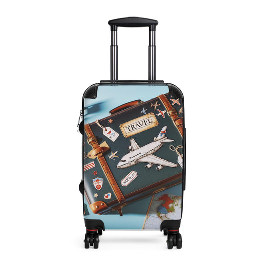 Adventurer's Suitcase: Fun Travel Design, Customizable Polycarbonate