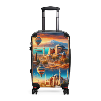 Colorful Travel Suitcase: Artistic Polycarbonate Luggage For Adventure