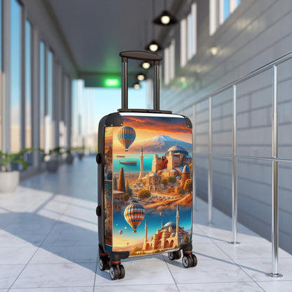 Colorful Travel Suitcase: Artistic Polycarbonate Luggage For Adventure