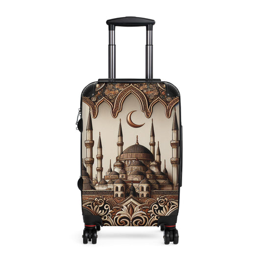 Ornate Polycarbonate Travel Suitcase: Lightweight Carry-on With Vibrant Design