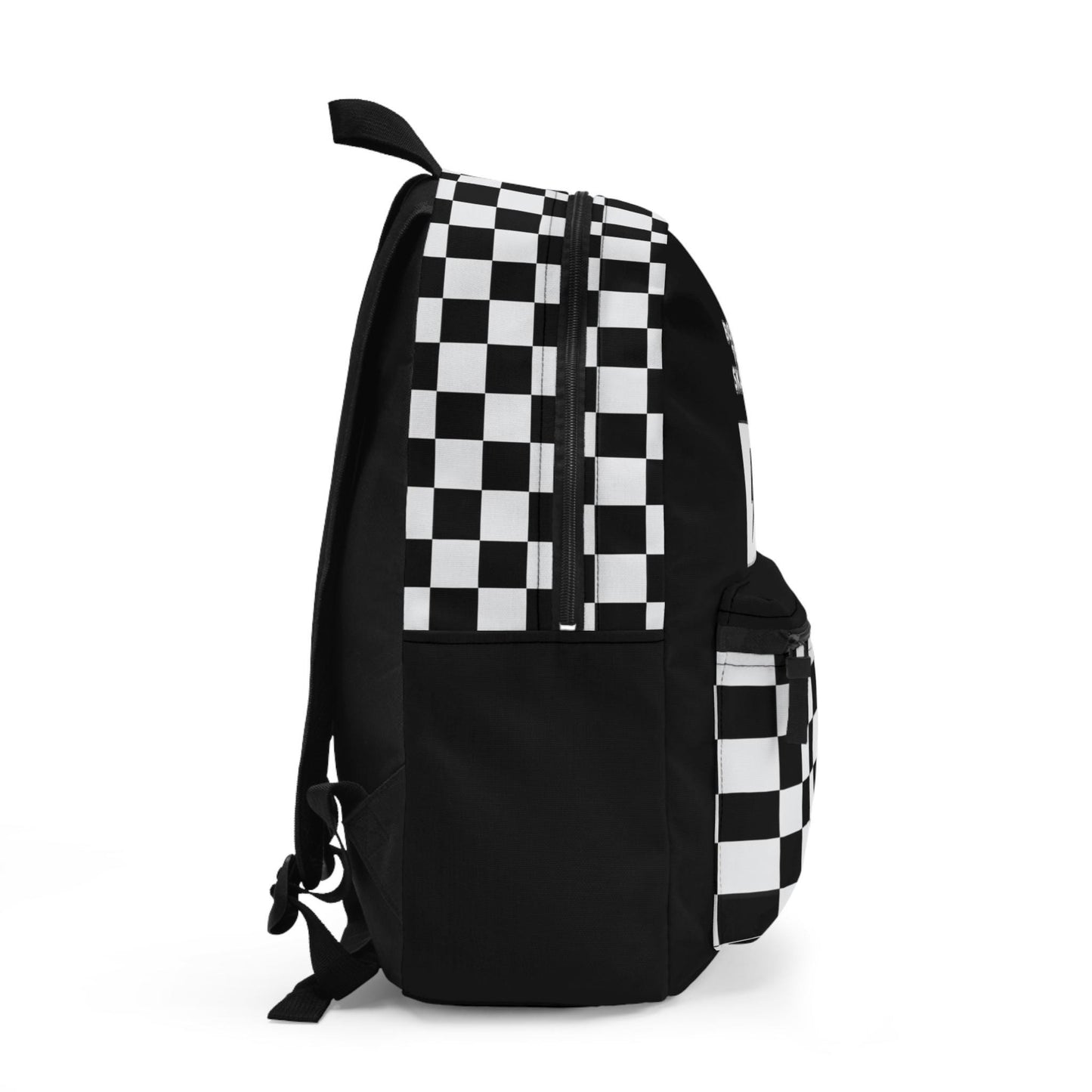 Skater Backpack - Born to Skate, Checkerboard Style, Trendy School Bag, Youthful Athletic Gear, Perfect for Skating Events & Going Out