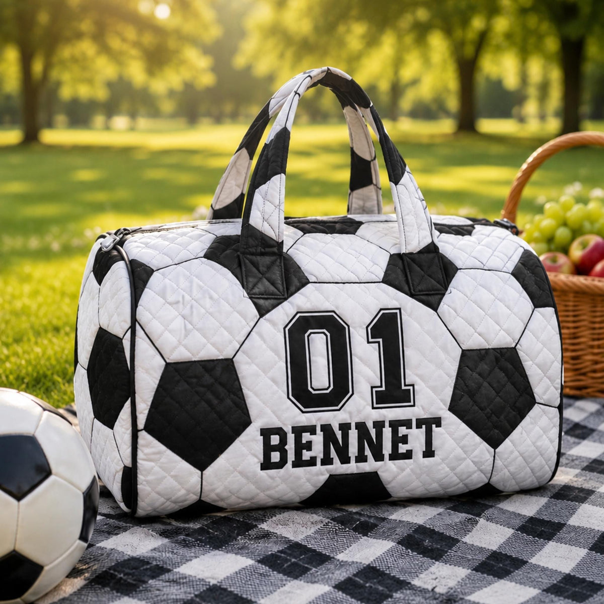 Personalized Soccer Weekend Bag, Quilted Travel Duffel, Custom Player Name Number, Sports Team Gift, Gift 2026