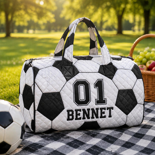 Personalized Soccer Weekend Bag, Quilted Travel Duffel, Custom Player Name Number, Sports Team Gift, Gift 2026