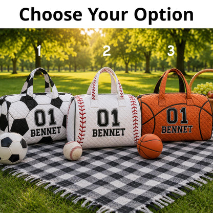 Personalized Soccer Weekend Bag, Quilted Travel Duffel, Custom Player Name Number, Sports Team Gift, Gift 2026