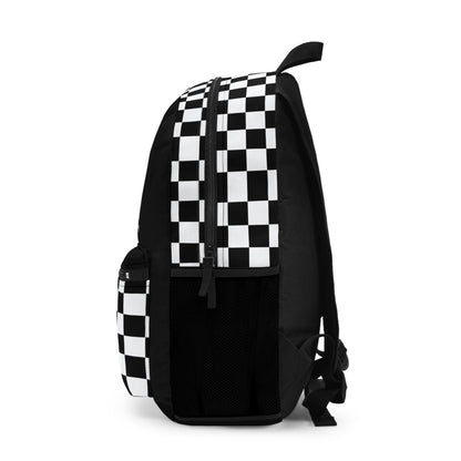 Skater Backpack - Born to Skate, Checkerboard Style, Trendy School Bag, Youthful Athletic Gear, Perfect for Skating Events & Going Out