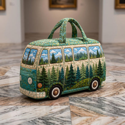 Personalized Camper Van Travel Bag, Custom Quilted Duffel, Floral Road Trip Overnight Luggage, Camping Gift 2026