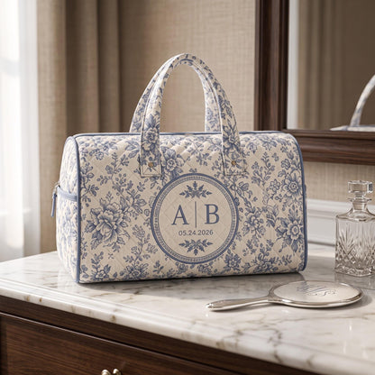 Personalized Floral Monogram Duffel Bag, Custom Weekender Travel Bag, Bridesmaid Gift, Overnight Tote, Initial Bag, Gift 2026