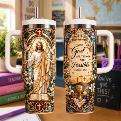 Personalized Christian Tumbler 40oz, Jesus Travel Mug, Bible Verse Tumbler, Religious Gift, Faith Coffee Cup, Christian Gift