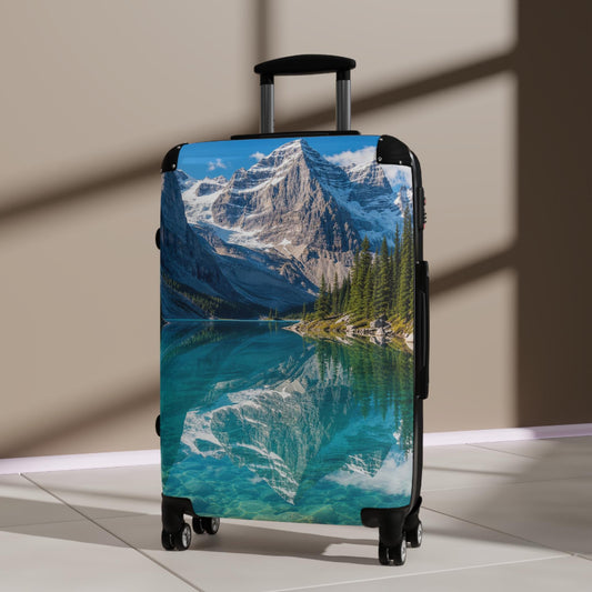 Glacial Lake Mountain Reflection Suitcase | Personalized Hard Shell Luggage