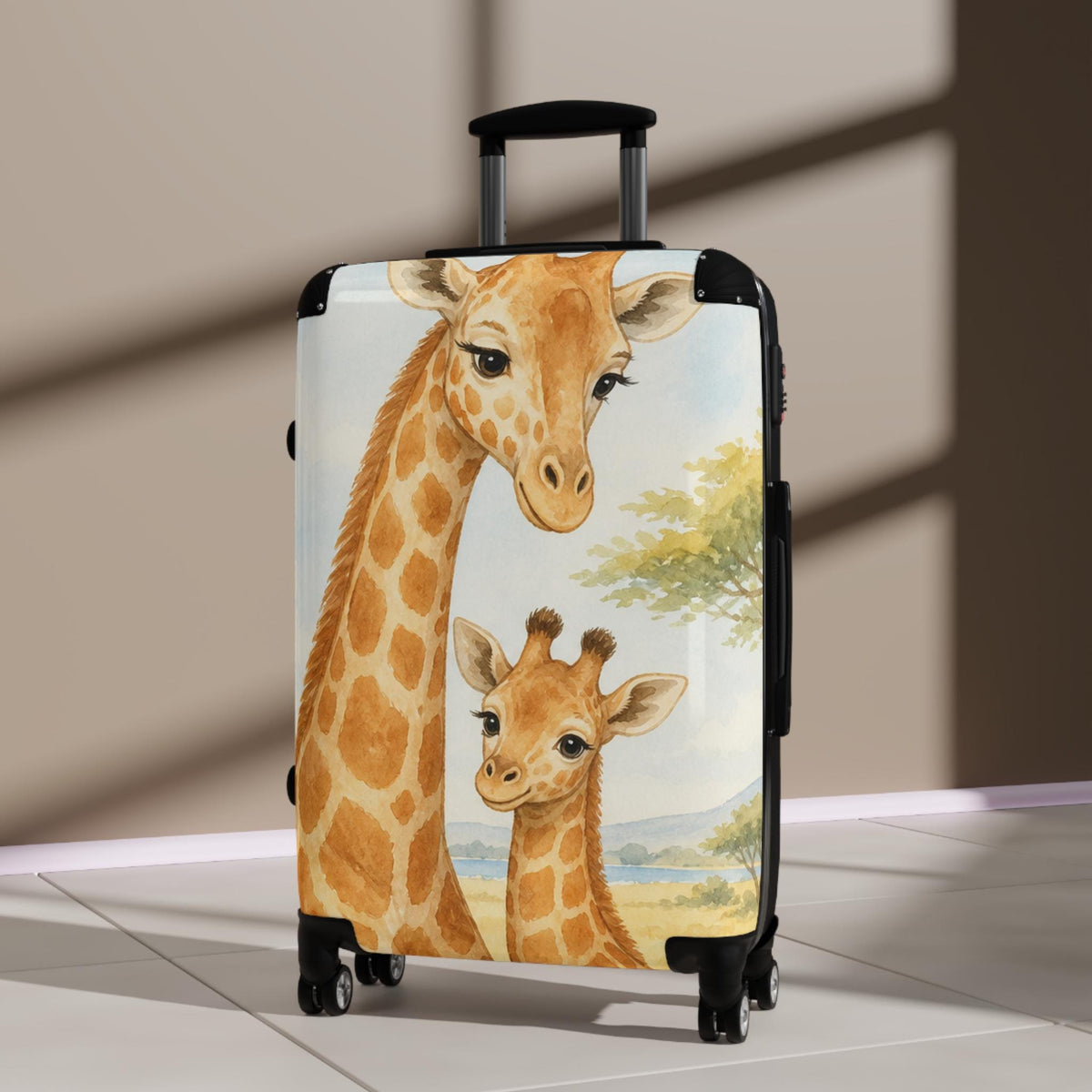 Giraffe Savanna Suitcase | Personalized Hard Shell Luggage