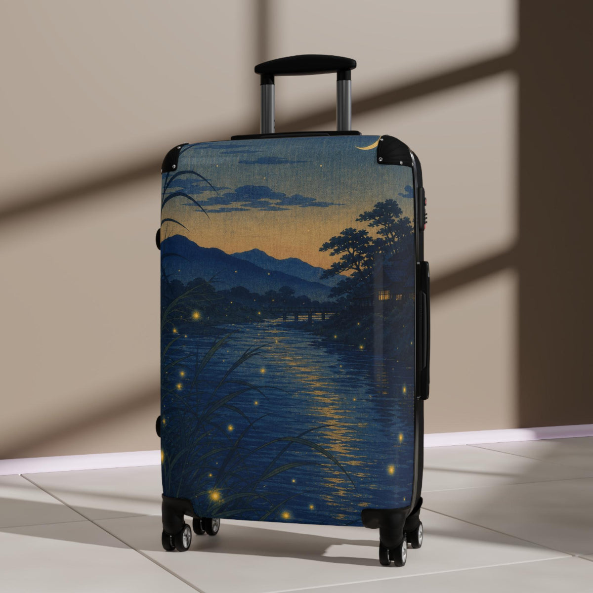 Fireflies Summer River Suitcase | Personalized Hard Shell Luggage