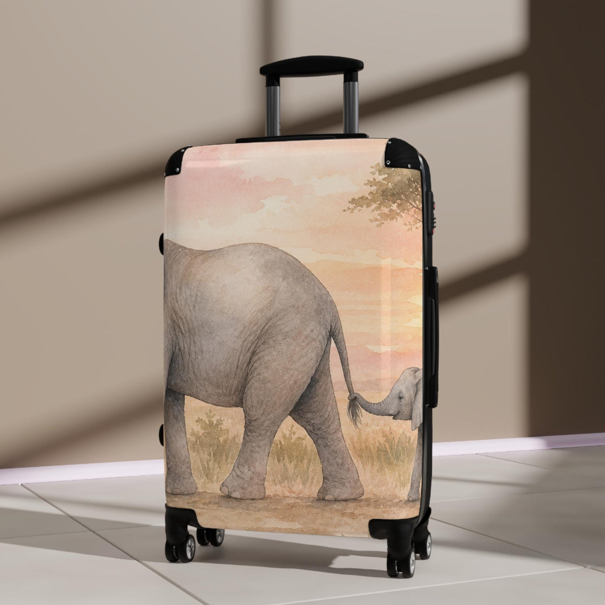 Elephant Family Suitcase | Personalized Hard Shell Luggage