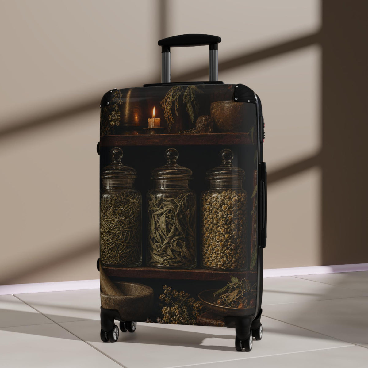 Apothecary Dried Herbs Still Life Suitcase | Personalized Hard Shell Luggage