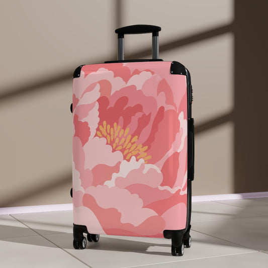 Flat Peony Suitcase | Personalized Hard Shell Luggage