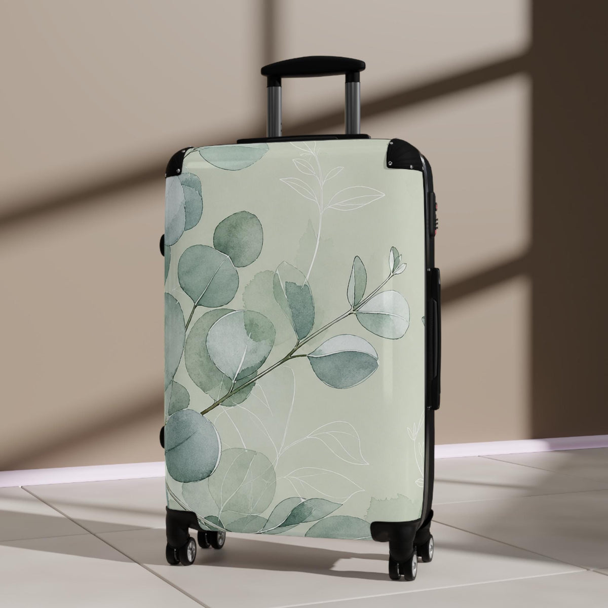 Eucalyptus Minimal Suitcase | Personalized Hard Shell Luggage