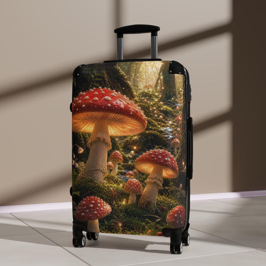 Enchanted Mushroom Forest Suitcase | Personalized Hard Shell Luggage