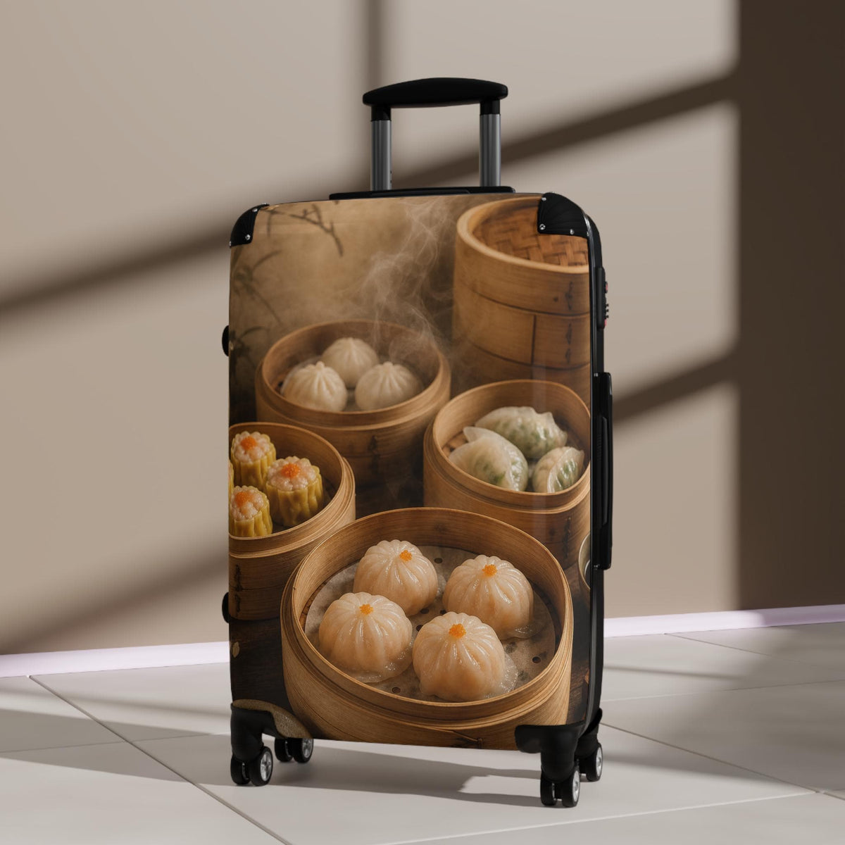 Dim Sum Bamboo Steamer Suitcase | Personalized Hard Shell Luggage