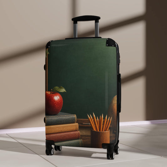 Cozy Classroom Apple Still Life Suitcase | Personalized Hard Shell Luggage