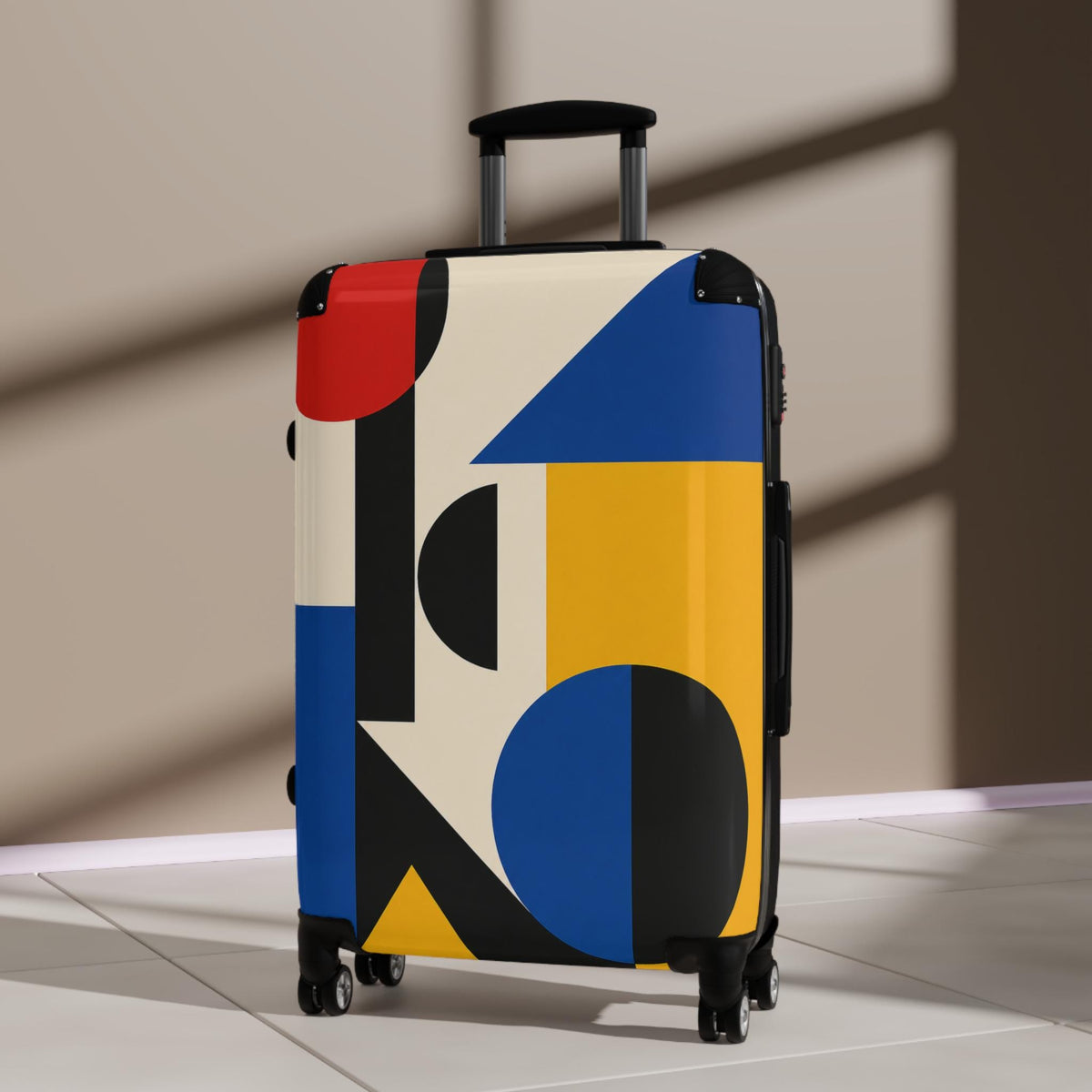Bauhaus Geometric Abstract Suitcase | Personalized Hard Shell Luggage
