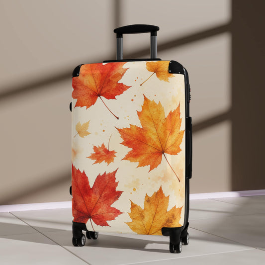 Autumn Maple Leaves Suitcase | Personalized Hard Shell Luggage