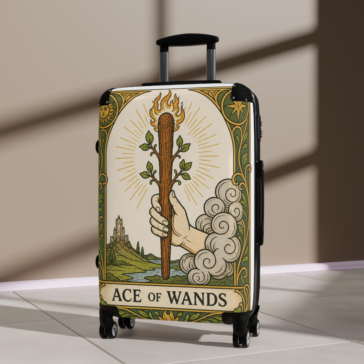 Ace Of Wands Tarot Suitcase | Personalized Hard Shell Luggage