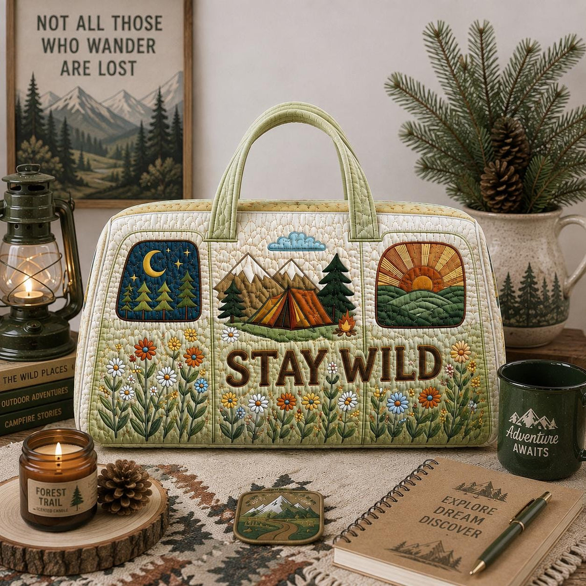 Personalized Camping Duffel Bag, Adventure Travel Bag, Mountain Weekend Tote, Nature Lover Gift, Outdoor Gym Bag, Custom Bag, Gift 2026