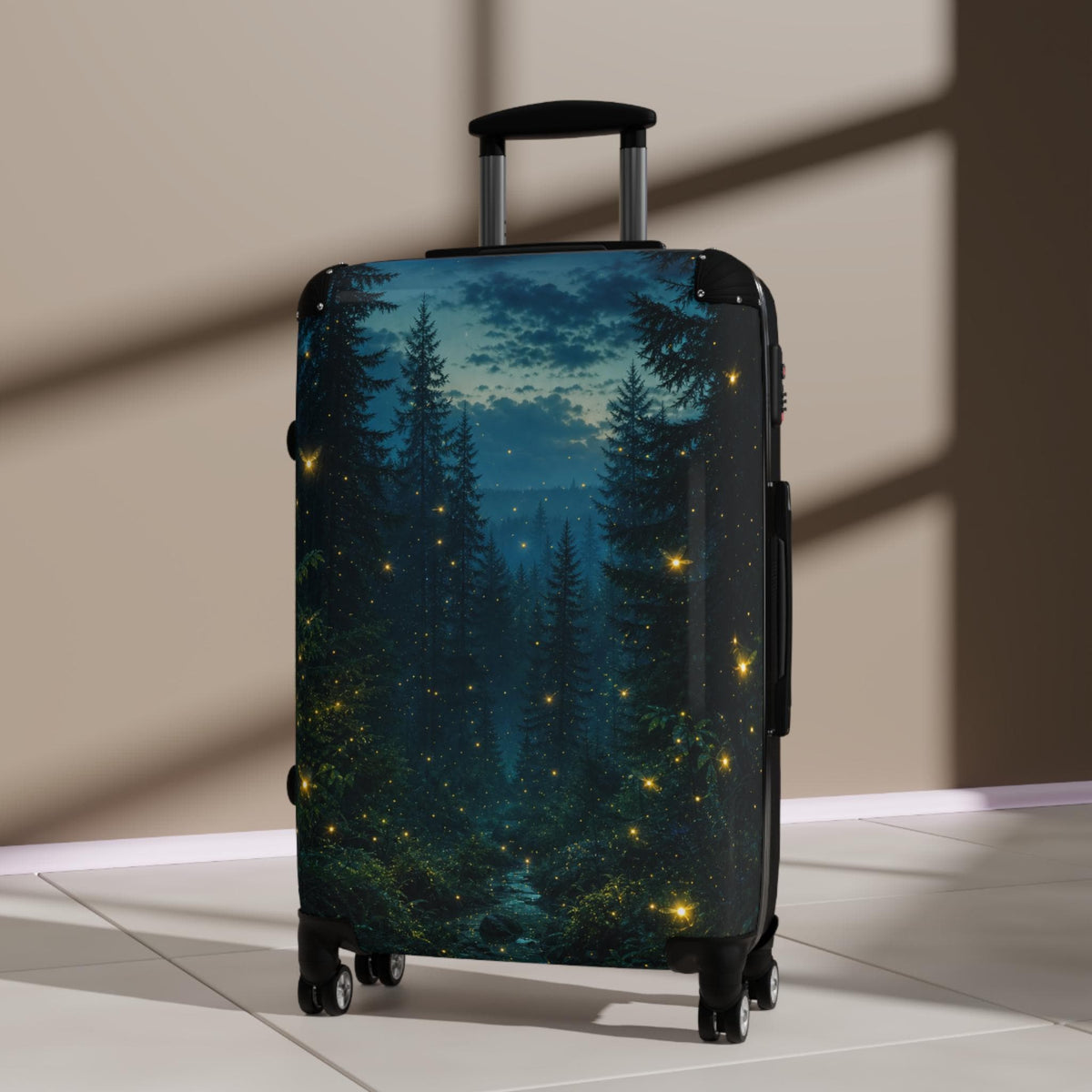 Fireflies In Forest Suitcase | Personalized Hard Shell Luggage
