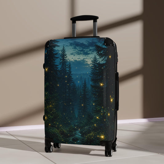 Fireflies In Forest Suitcase | Personalized Hard Shell Luggage