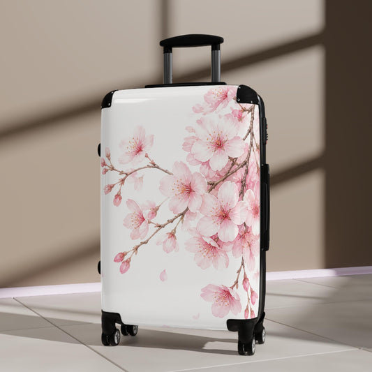 Cherry Blossom Sakura Branch Suitcase | Personalized Hard Shell Luggage