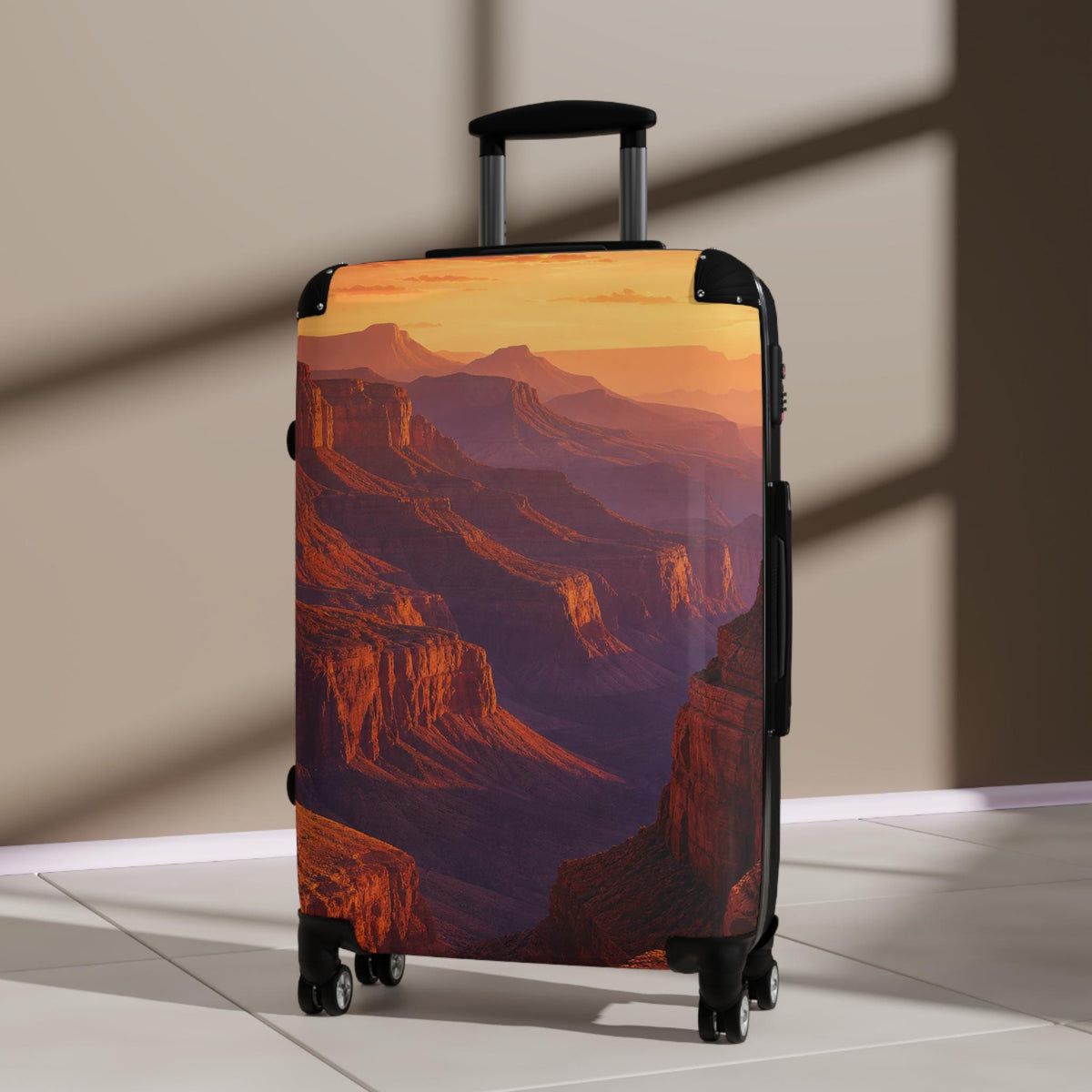 Canyon Landscape Golden Hour Suitcase | Personalized Hard Shell Luggage