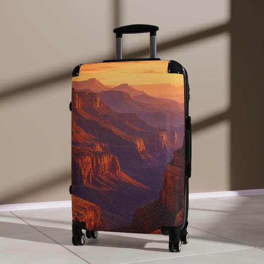 Canyon Landscape Golden Hour Suitcase | Personalized Hard Shell Luggage