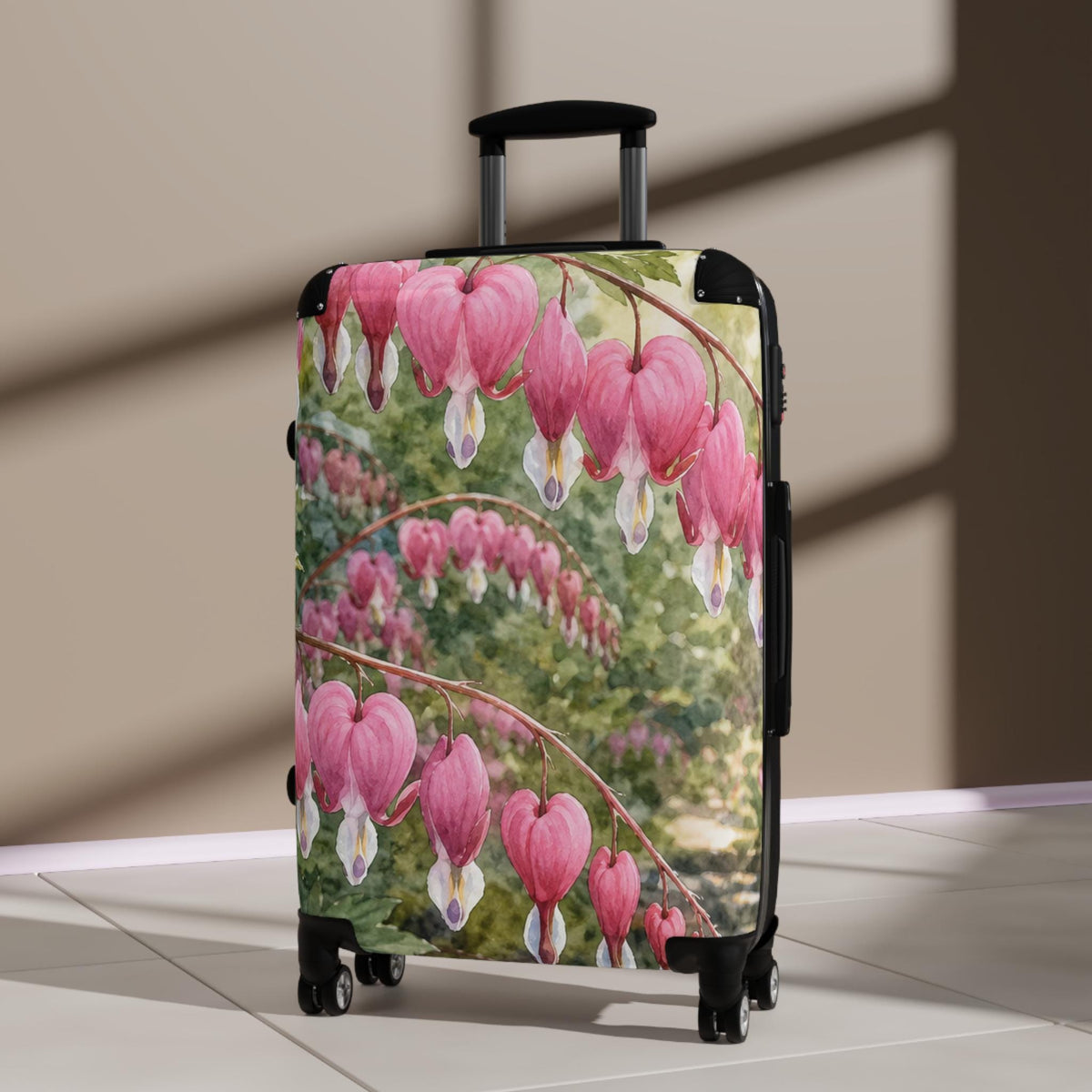 Bleeding Heart Shade Suitcase | Personalized Hard Shell Luggage