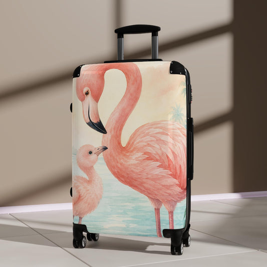 Flamingo Tropical Suitcase | Personalized Hard Shell Luggage