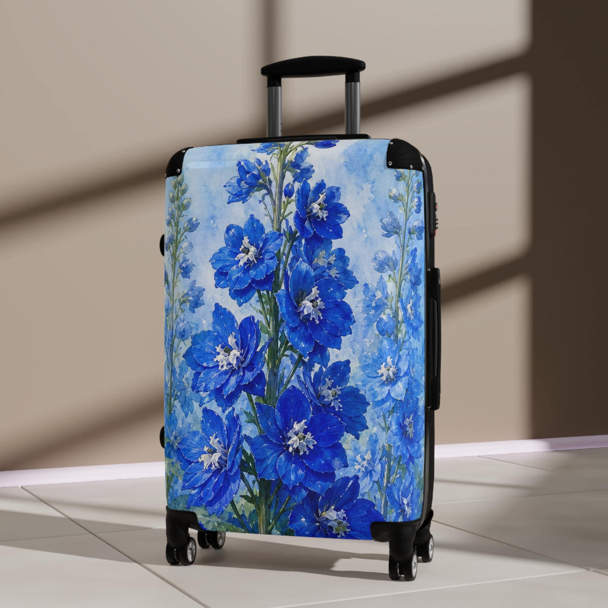 Delphinium Spires Suitcase | Personalized Hard Shell Luggage