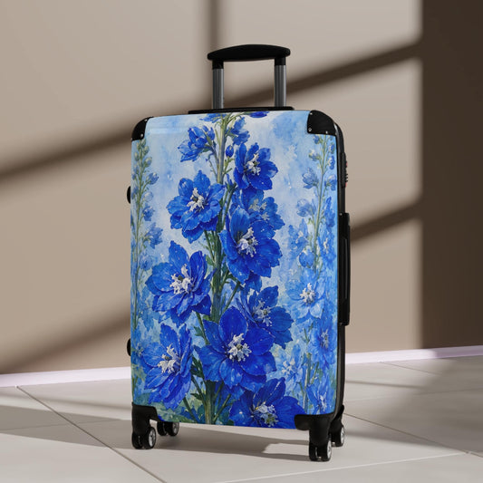 Delphinium Spires Suitcase | Personalized Hard Shell Luggage