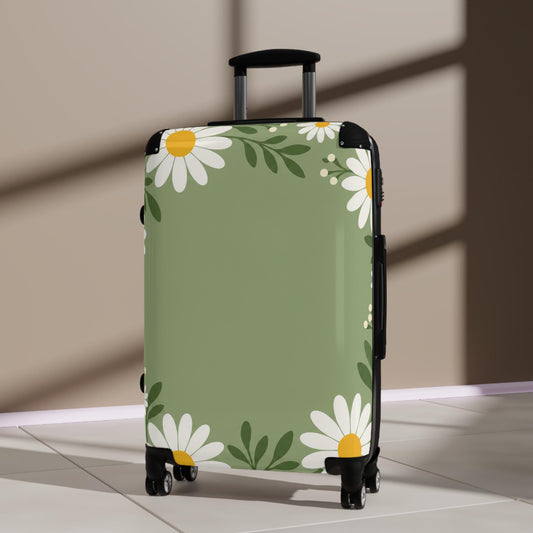 Daisy Circle Suitcase | Personalized Hard Shell Luggage