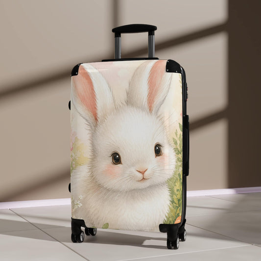 Bunny Garden Suitcase | Personalized Hard Shell Luggage