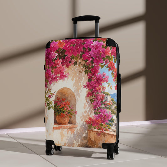 Bougainvillea Terrace Suitcase | Personalized Hard Shell Luggage